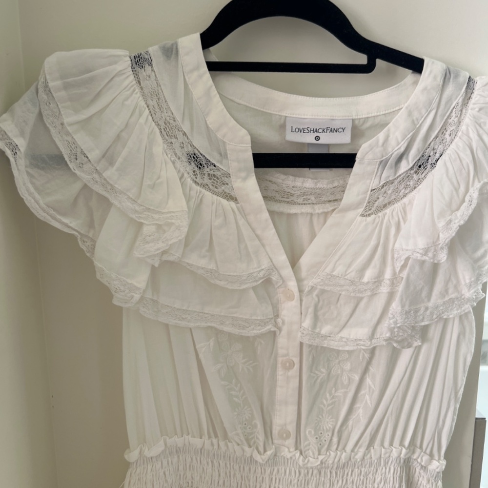 Loveshackfancy X Target White Mini Ruffle Dress -… - image 3